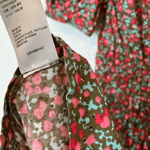 Free People Pennie Floral Short Sleeve Smocked Mini Dress Women's Size Small - Picture 6 of 6